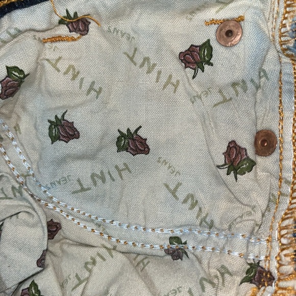 HINT Embroidered Blue Boho Denim Jeans Size 7 - Picture 13 of 13